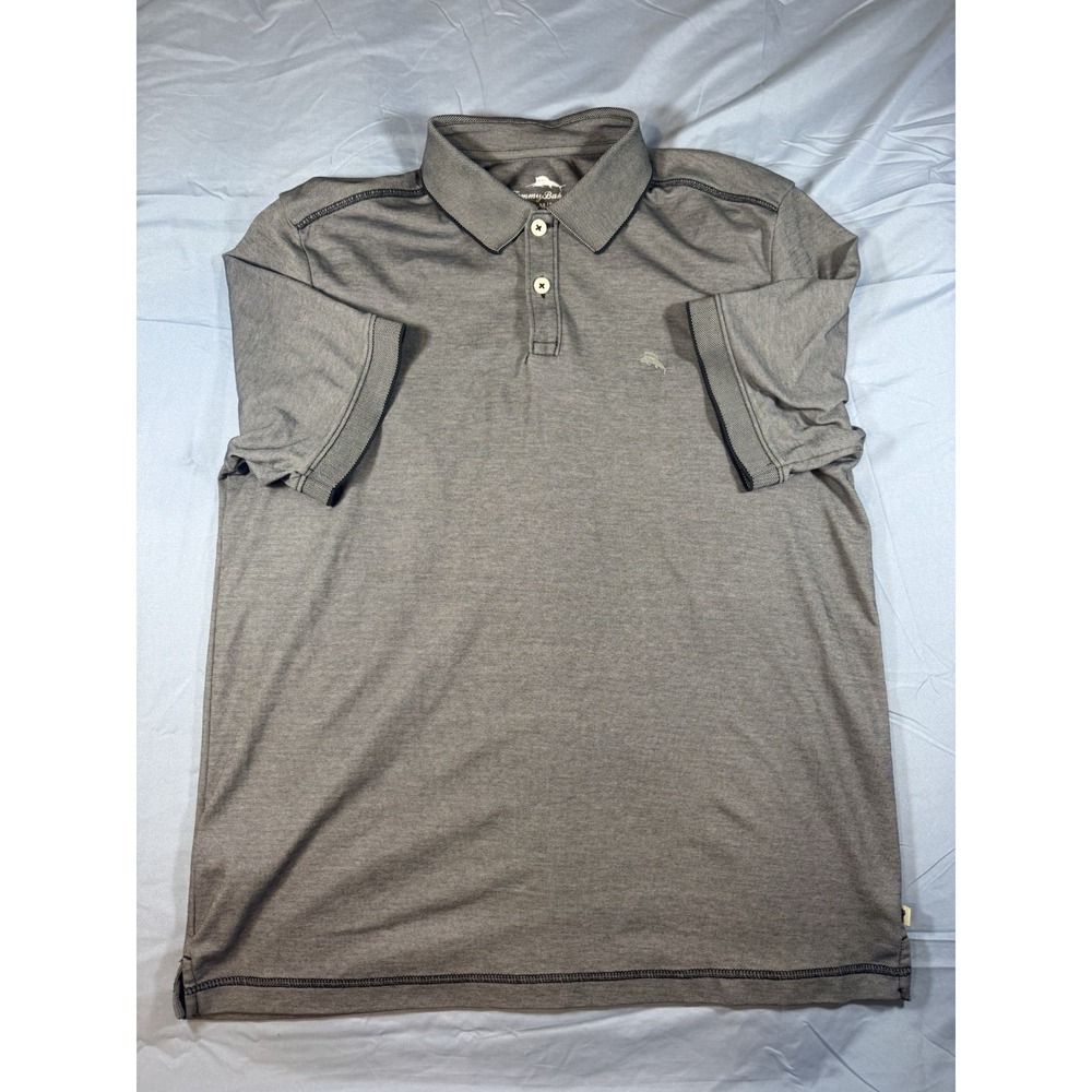 Tommy Bahama Men's Grey Short Sleeve Polo Shirt Size Medium